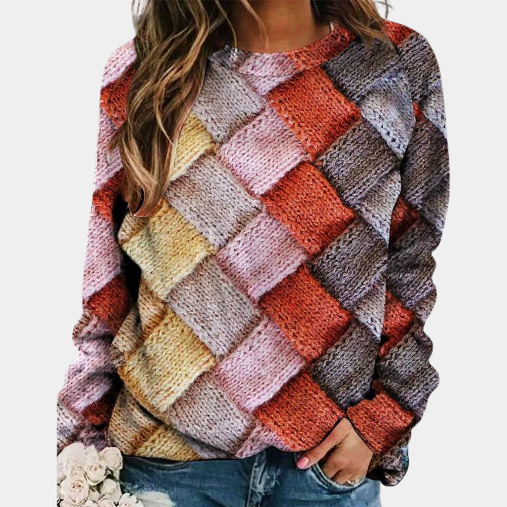 Damen-Strickpullover mit Strukturmuster | Bequeme Passform