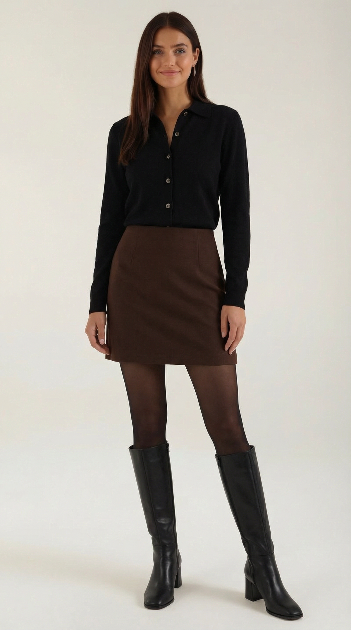 Damen Strickjacke mit Kragen | Knopfverschluss