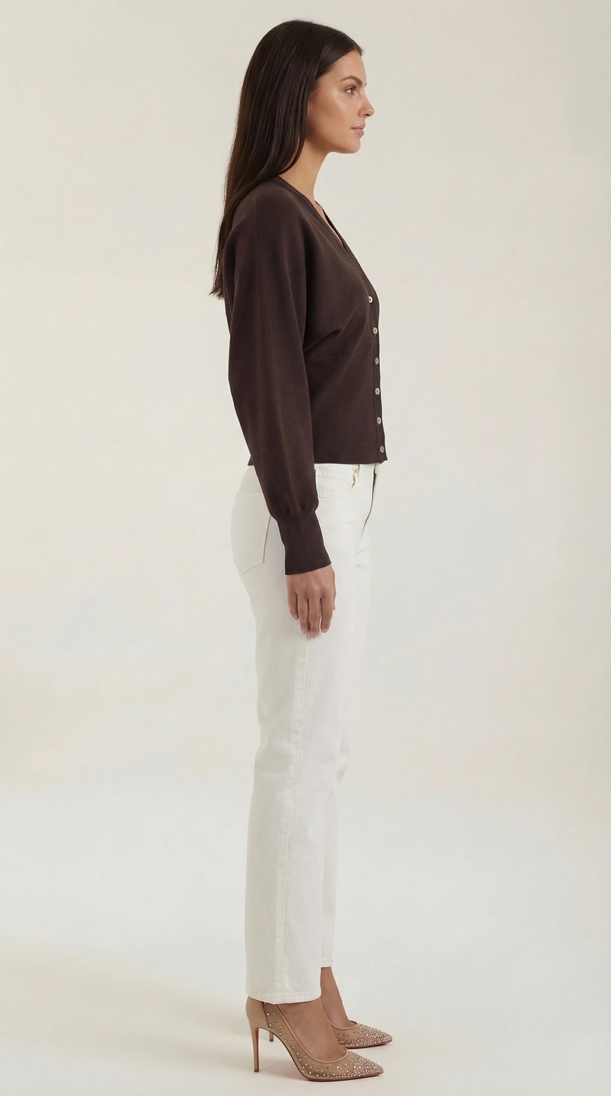 Damen Strickjacke mit Betonter Taille | Knopfleiste