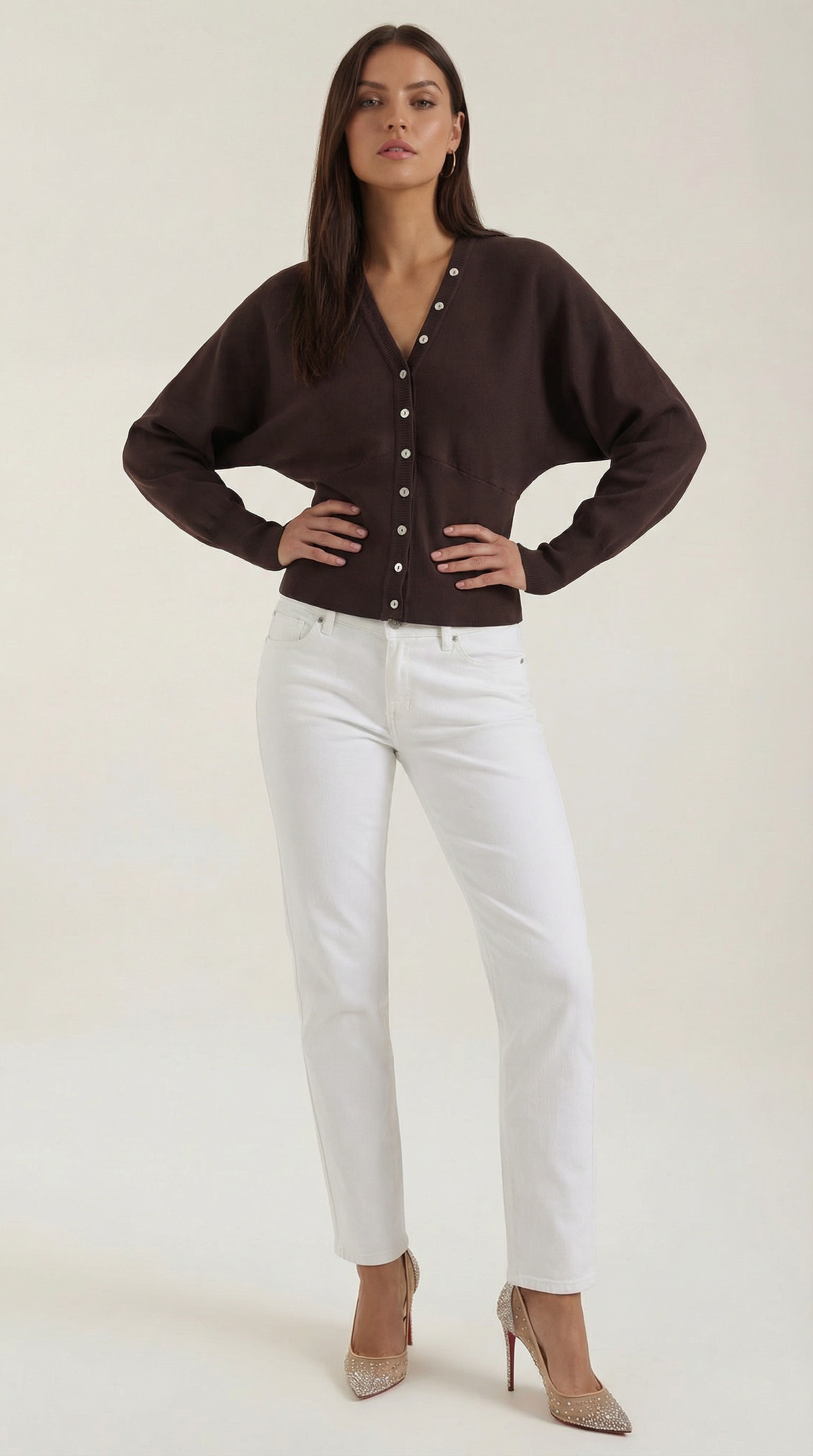 Damen Strickjacke mit Betonter Taille | Knopfleiste
