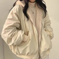 Damen Jacke Winter Reissverschluss Mit Kapuze | Oversize