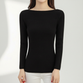 Damen Pullover mit Rippstrick und U Boot Ausschnitt | Schmale Passform