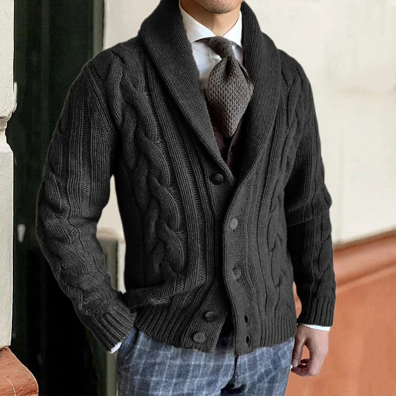 Herren Strickjacke Zuknöpfen Gerippter Winter | Strick