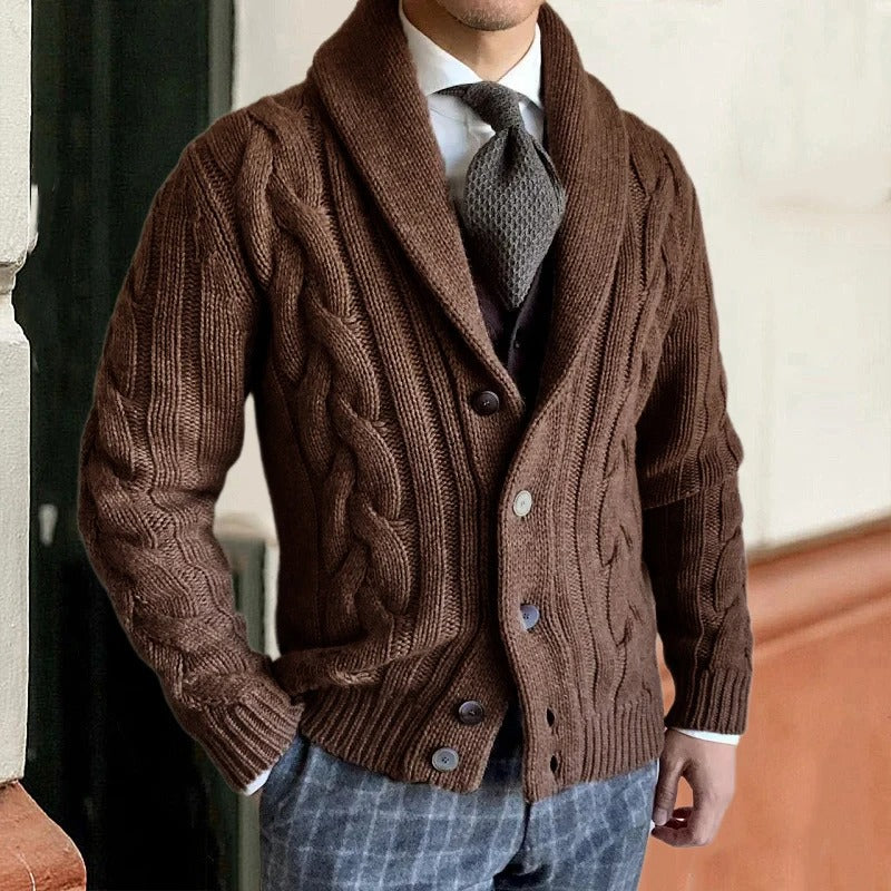 Herren Strickjacke Zuknöpfen Gerippter Winter | Strick
