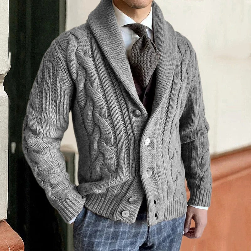 Herren Strickjacke Zuknöpfen Gerippter Winter | Strick