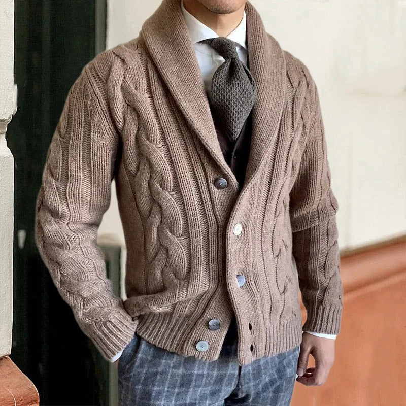 Herren Strickjacke Zuknöpfen Gerippter Winter | Strick