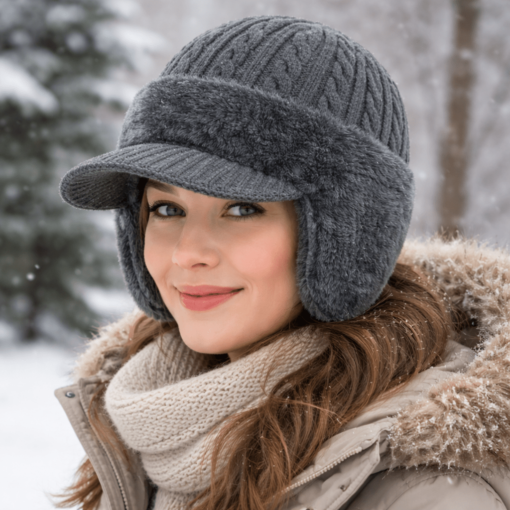 Damen Winter Strickmütze | Fell