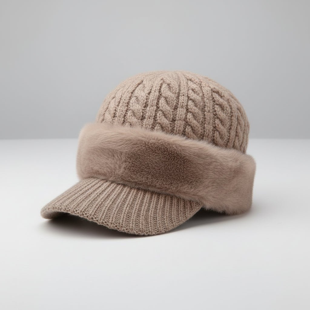 Damen Winter Strickmütze | Fell
