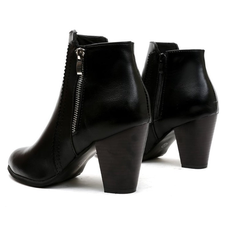 Damen Stiefeletten Hoher Absatz Winter | Mit Reissverschluss