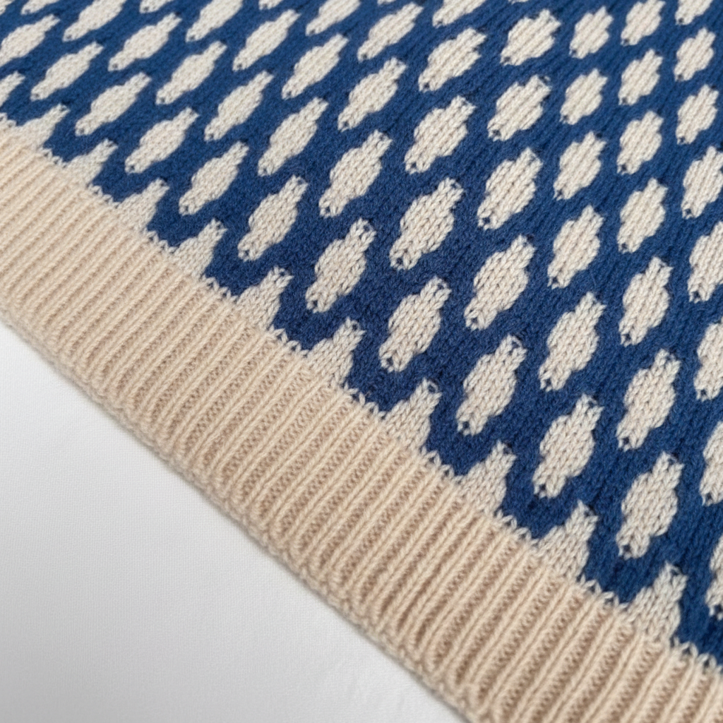 Damenpullover mit Print Kragen und lockerem Schnitt | Langarm