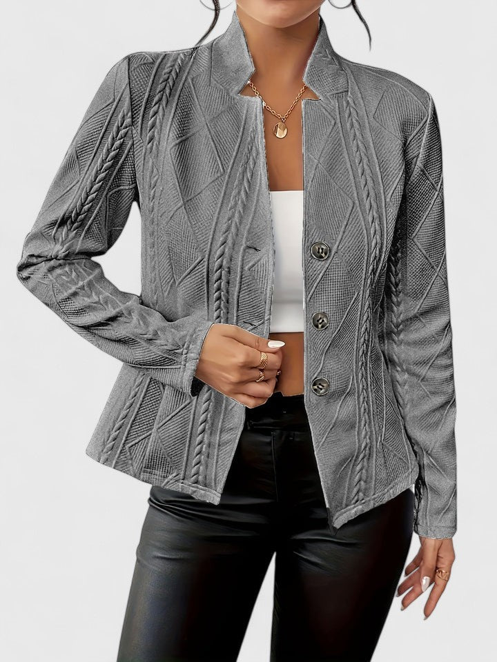 Damen Geprägte Struktur Blazer | Knöpfe
