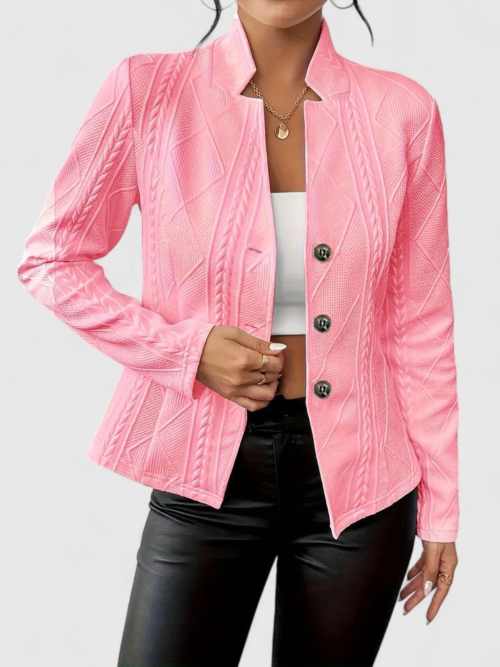 Damen Geprägte Struktur Blazer | Knöpfe