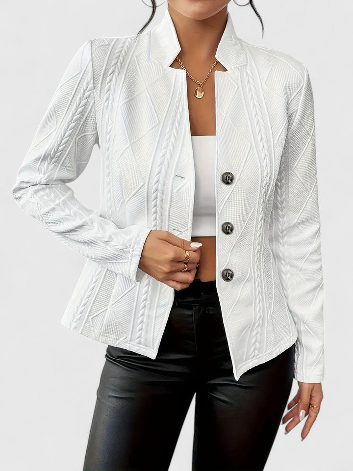 Damen Geprägte Struktur Blazer | Knöpfe