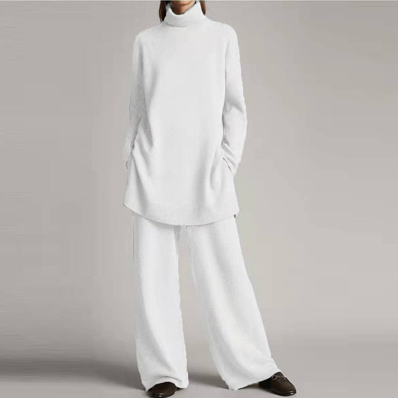 Damen Lässiges Rollkragen Set | Strick
