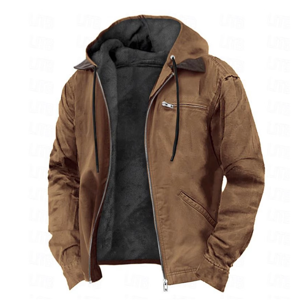 Herren Jacke Winter Vintage Mit Kapuze | Reissverschluss