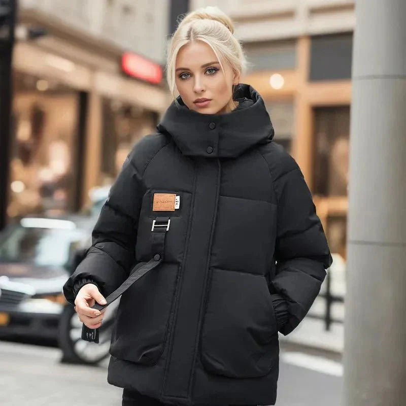 Damen Daunenjacke Winter Mit Kapuze | Reissverschluss