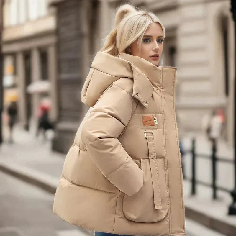 Damen Daunenjacke Winter Mit Kapuze | Reissverschluss