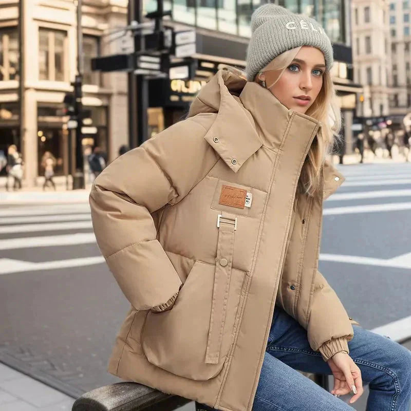 Damen Daunenjacke Winter Mit Kapuze | Reissverschluss