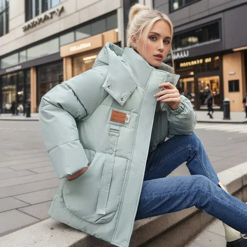 Damen Daunenjacke Winter Mit Kapuze | Reissverschluss