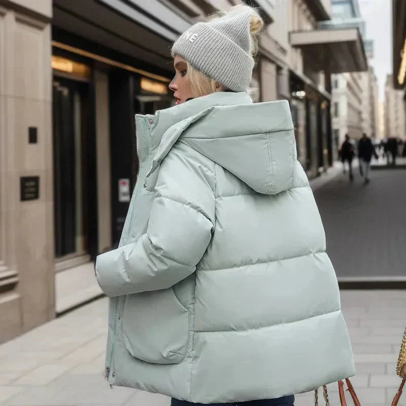 Damen Daunenjacke Winter Mit Kapuze | Reissverschluss