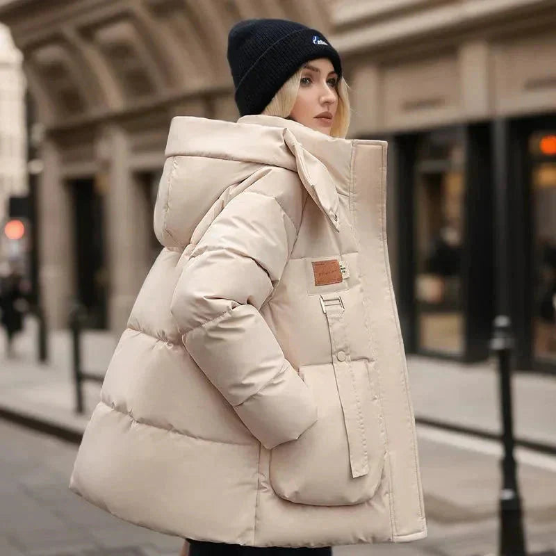 Damen Daunenjacke Winter Mit Kapuze | Reissverschluss