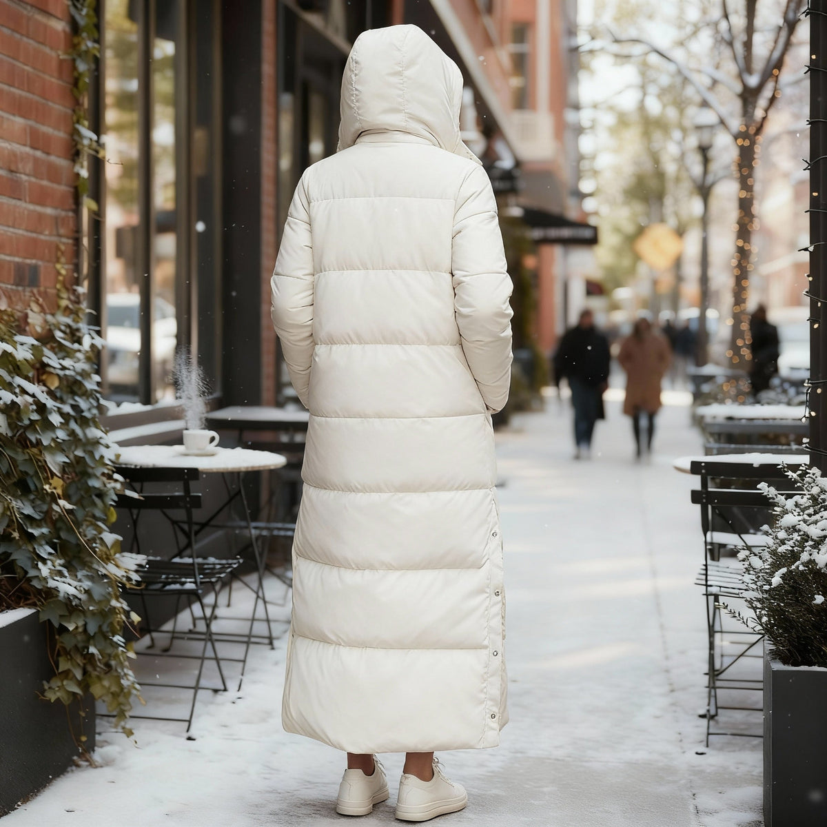 Damen Jacke Daunen Winter Lang Mit Kapuze | Reissverschluss
