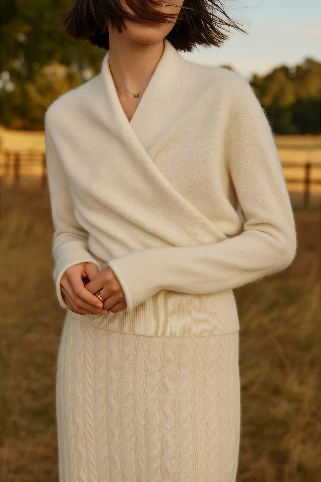 Damen Wickelpullover | Schmale Passform