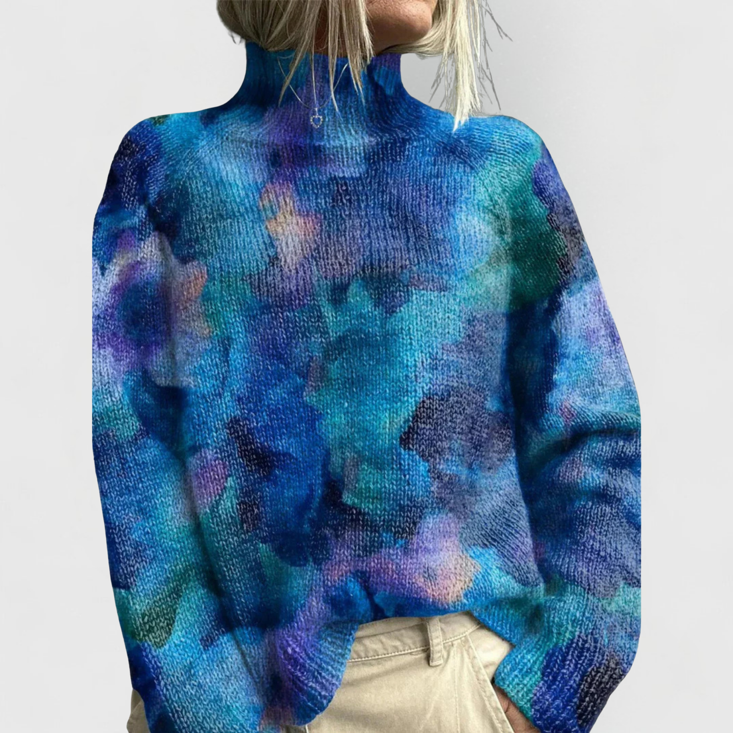 Damen Bedruckter Rollkragenpullover | Winter