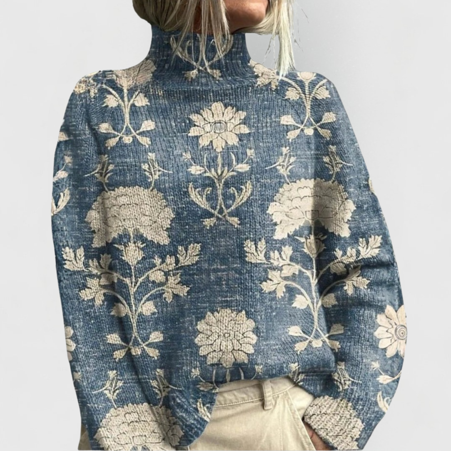Damen Bedruckter Rollkragenpullover | Winter