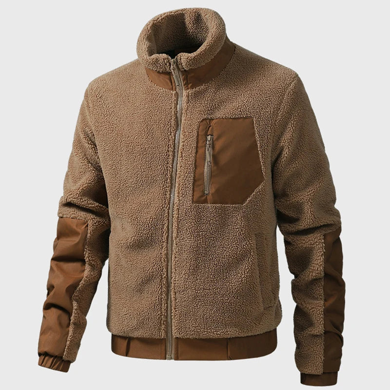 Herren Jacke Winter Stehkragen Gerippt | Reissverschluss