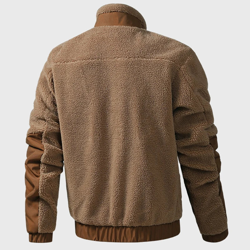 Herren Jacke Winter Stehkragen Gerippt | Reissverschluss