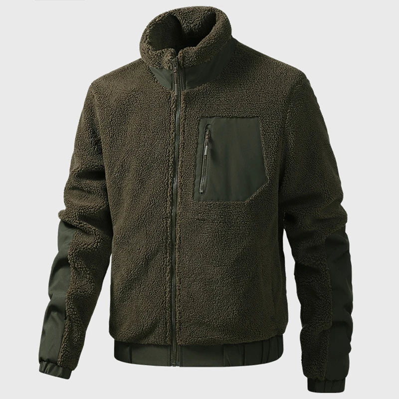 Herren Jacke Winter Stehkragen Gerippt | Reissverschluss