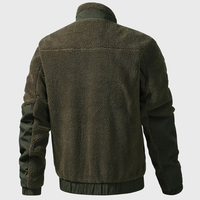 Herren Jacke Winter Stehkragen Gerippt | Reissverschluss