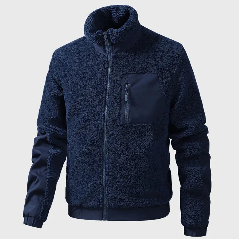 Herren Jacke Winter Stehkragen Gerippt | Reissverschluss