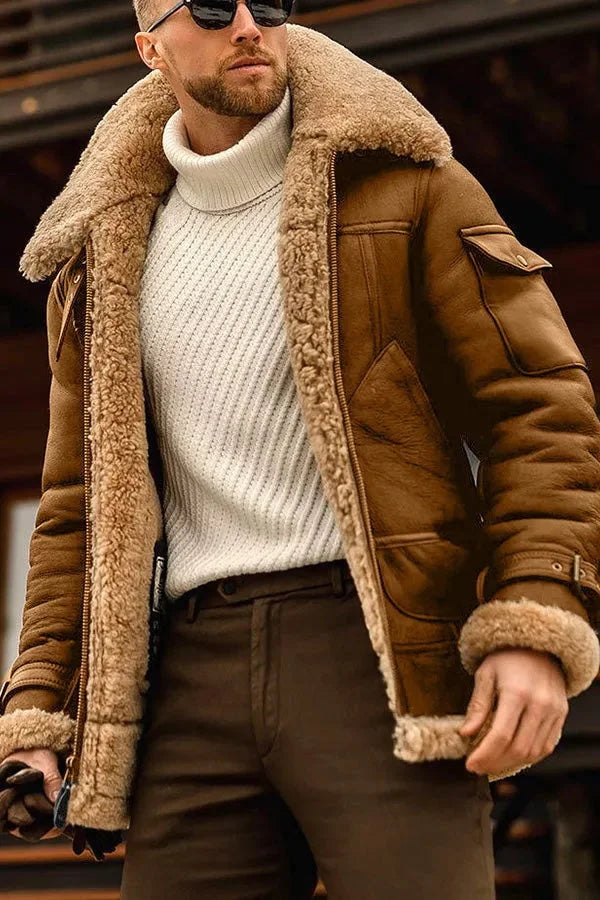 Herren Jacke Winter Reissverschluss Vintage | Pelz