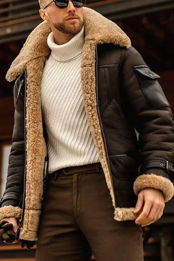 Herren Jacke Winter Reissverschluss Vintage | Pelz