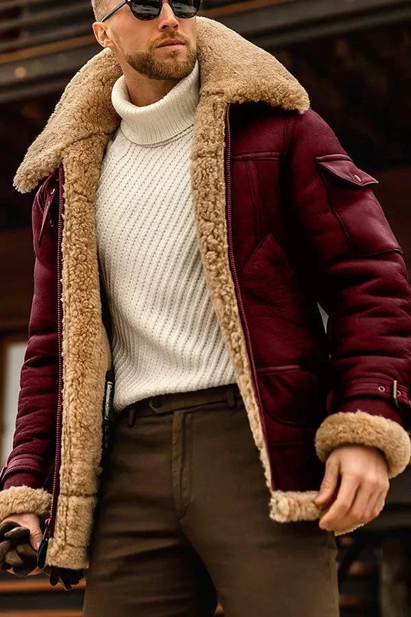 Herren Jacke Winter Reissverschluss Vintage | Pelz