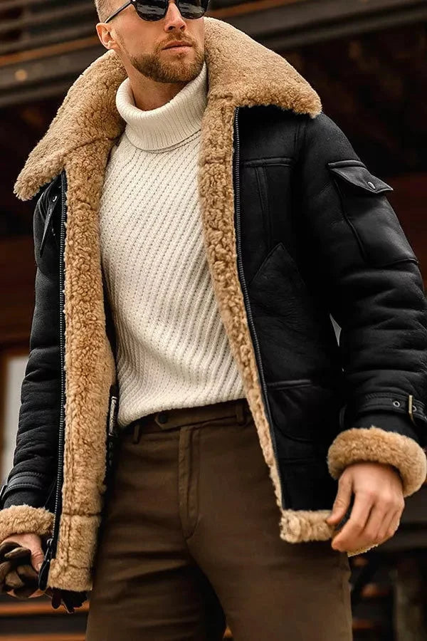 Herren Jacke Winter Reissverschluss Vintage | Pelz