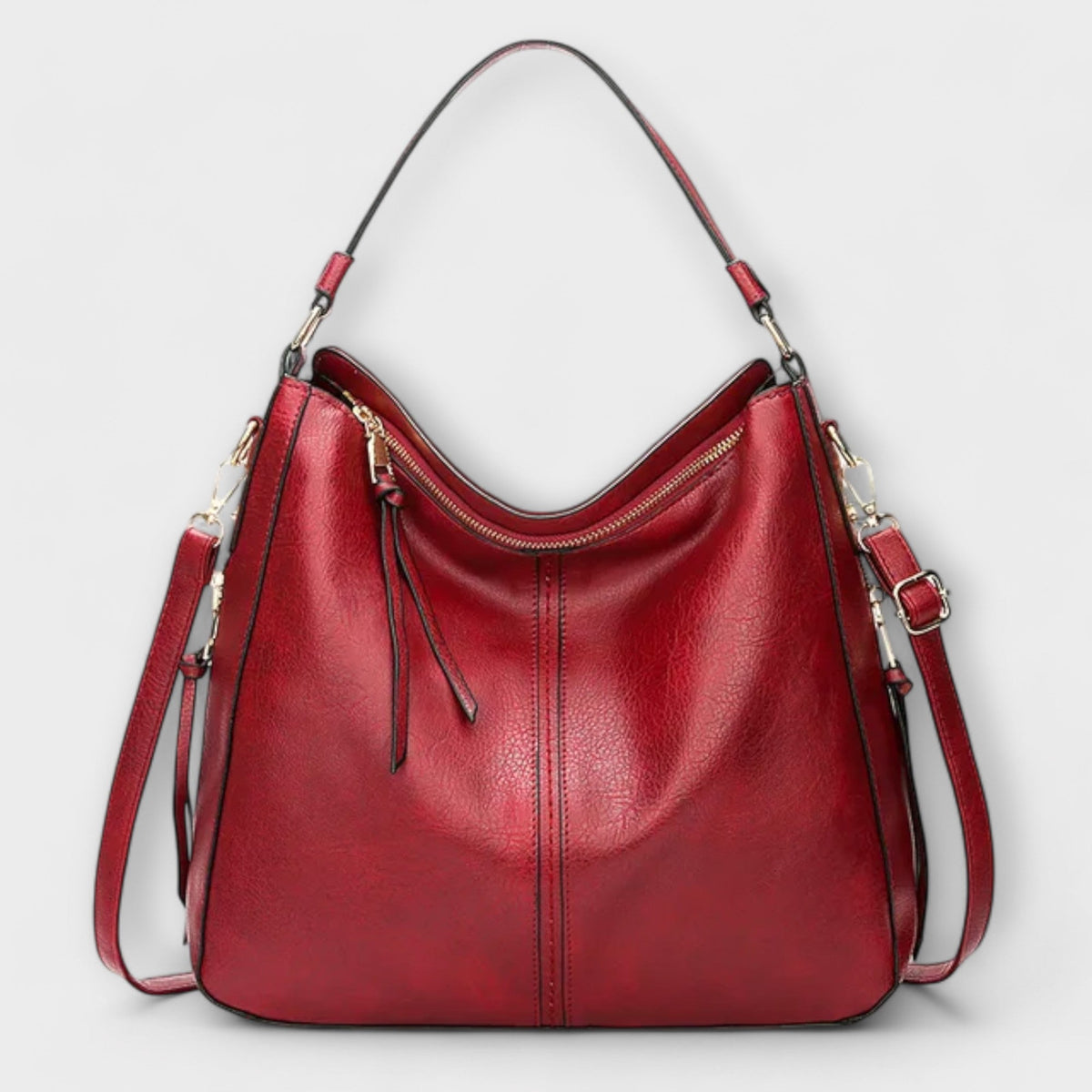 Damen Große Schultertasche | Mehreren Reißverschlüssen