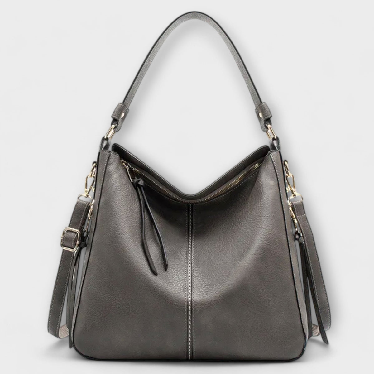 Damen Große Schultertasche | Mehreren Reißverschlüssen