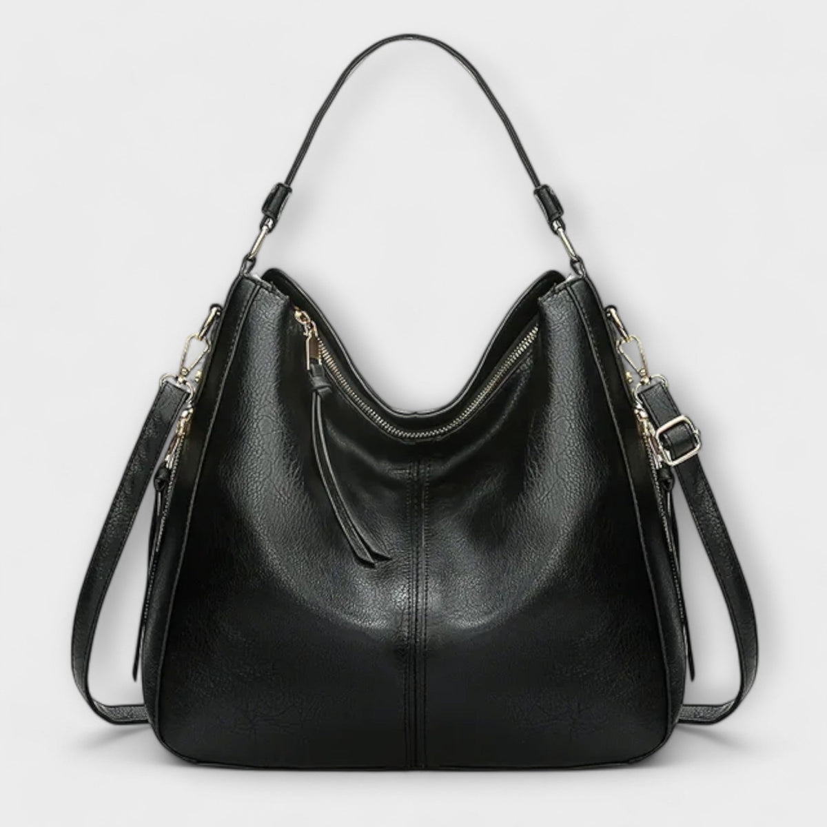 Damen Große Schultertasche | Mehreren Reißverschlüssen
