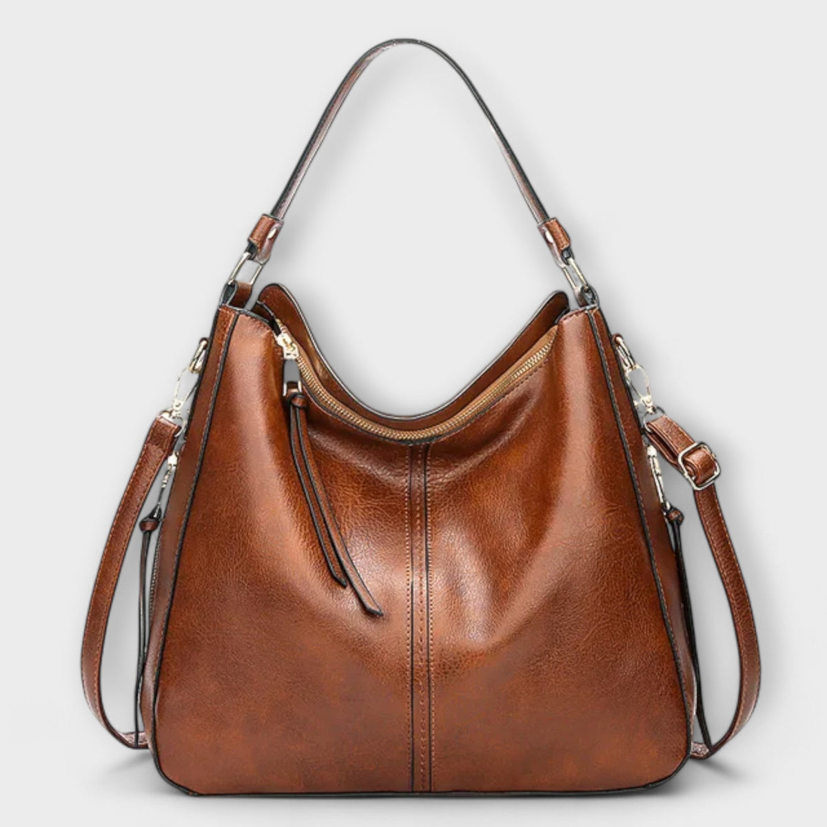 Damen Große Schultertasche | Mehreren Reißverschlüssen