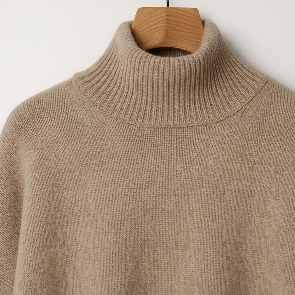Damen Oversize-Rollkragenpullover | Überschnittene Schultern