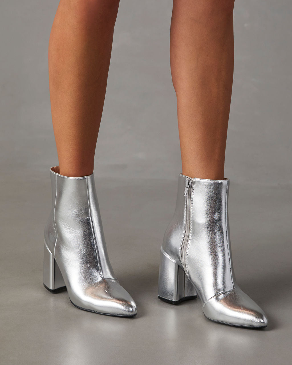 Damen Stiefeletten Silber Mit Reissverschluss | Spitze