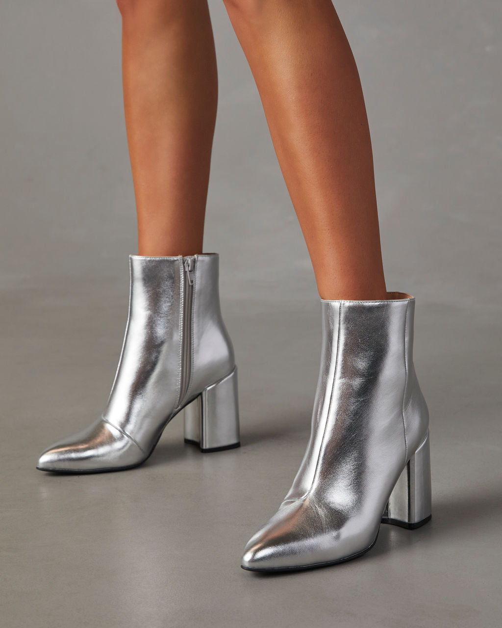 Damen Stiefeletten Silber Mit Reissverschluss | Spitze