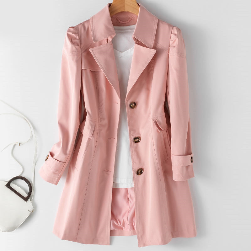 Damen Mantel Trench Lang Winter | Knöpfe