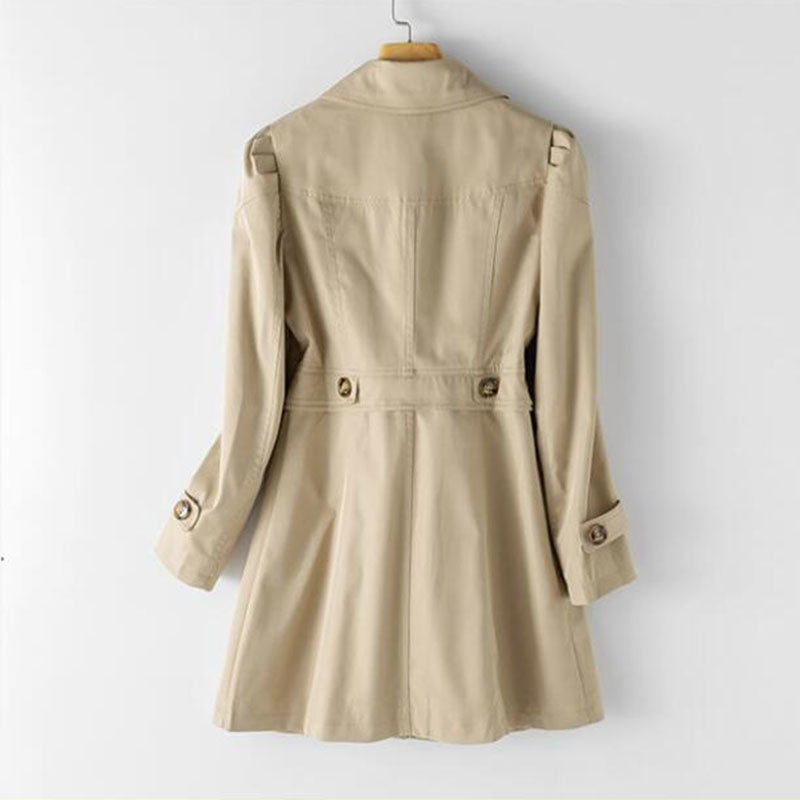 Damen Mantel Trench Lang Winter | Knöpfe