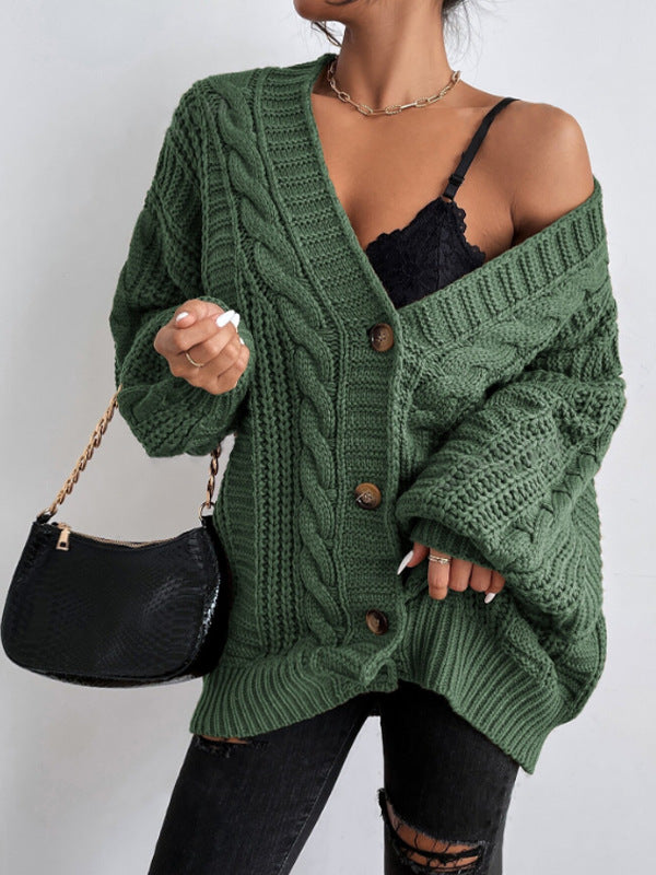 Damen Strickjacke Oversized Strick Langarm | Winter