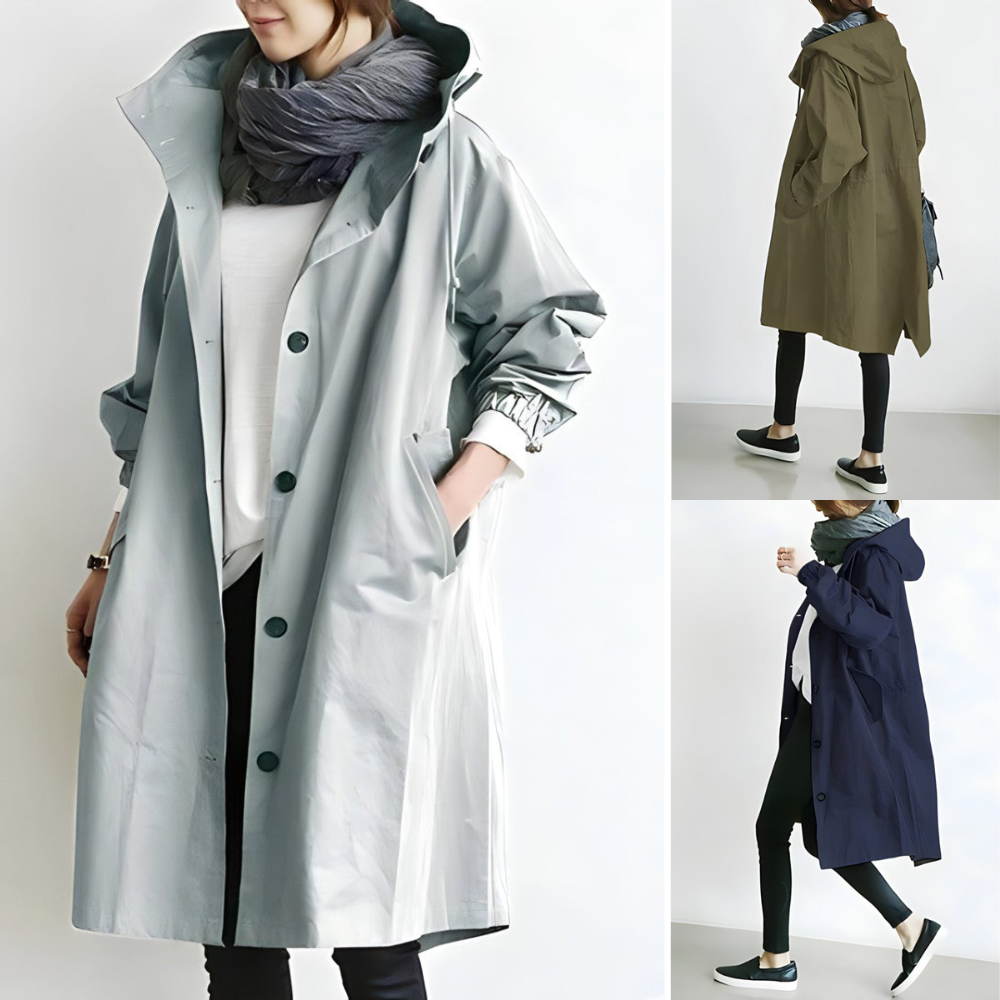 Damen Jacke Lang Vintage Mit Kapuze | Winter