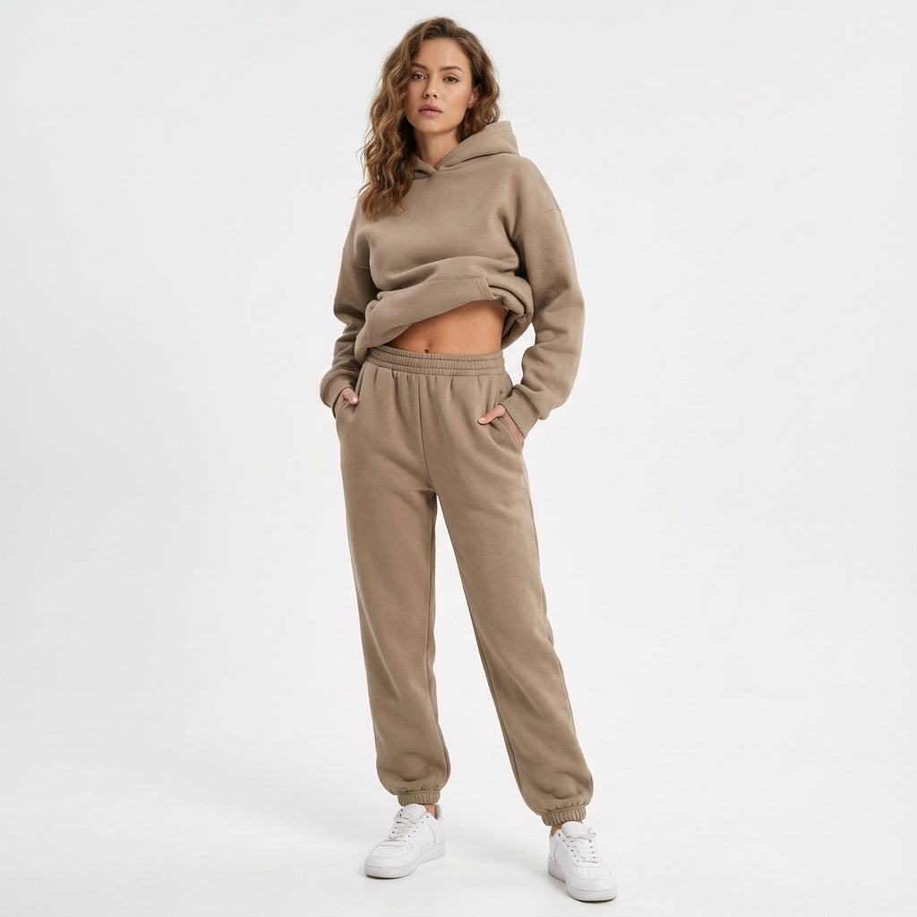 Damen Oversized-Trainingsanzug mit Kapuze | Lässig